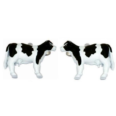 Black Cow Rhodium Plated Cufflinks #90-1323
