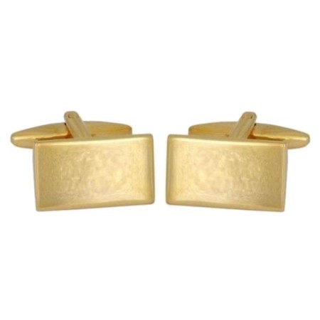 Gold Shiny Rectangle Gold Plated Cufflinks #90-1381