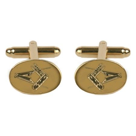 Silver Masonic Rhodium Plated Cufflinks #90-1383