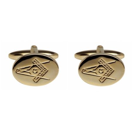 Gold Masonic Gold Plated Cufflinks #90-1386