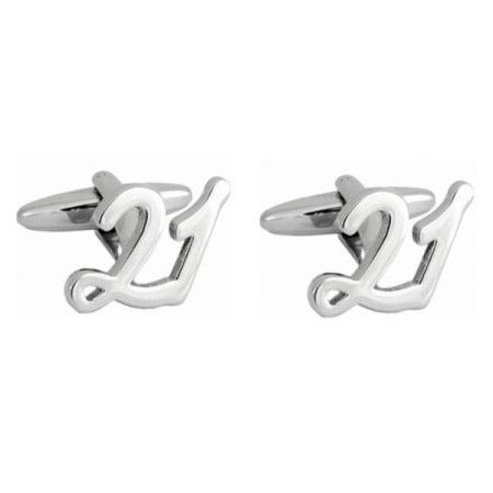 Silver No. 21 Celebration Rhodium Plated Cufflinks #90-1412