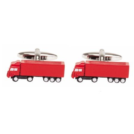 Red Lorry Rhodium Plated Cufflinks #90-1469