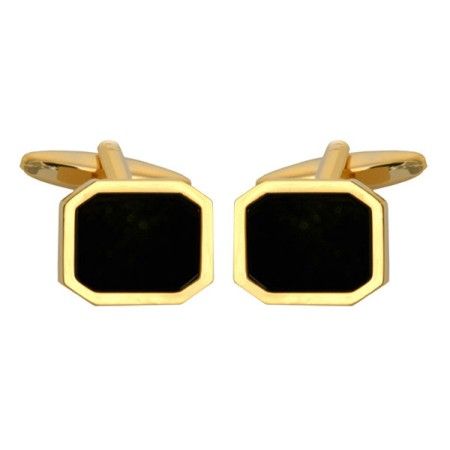 Gold Onyx Cufflinks #90-1506