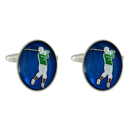Blue Golfer Cufflinks #90-2310