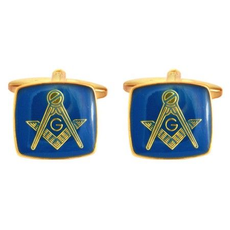 Blue Masonic Cushion Cufflinks #90-2824