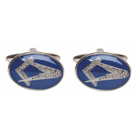 Blue Masonic Oval Cufflinks #90-2830