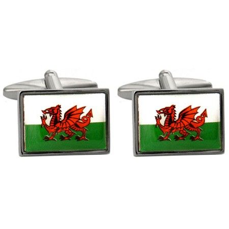 Silver Welsh Flag Cufflinks #90-9120