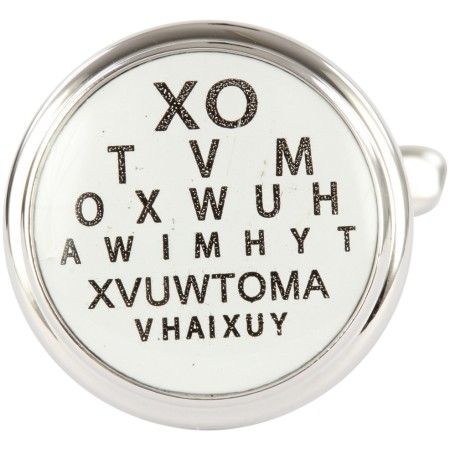 Silver Eye Test Rhodium Plated Cufflinks #90-1041