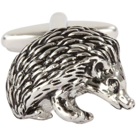 Silver Hedgehog Rhodium Plated Cufflinks #90-1241