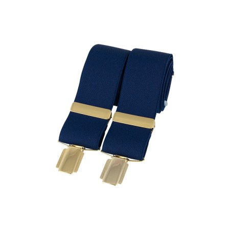 Navy Blue Gold Clip Braces #BR-013