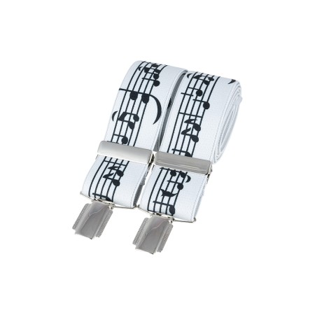 White Music Notes Braces #BR-014