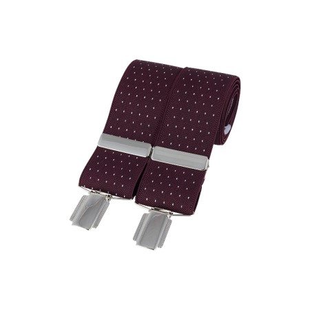 Burgundy Pin Dot Braces #BR-017