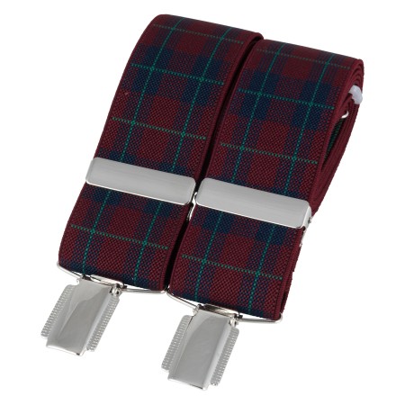 Burgundy Silver Clip Braces #BR-040