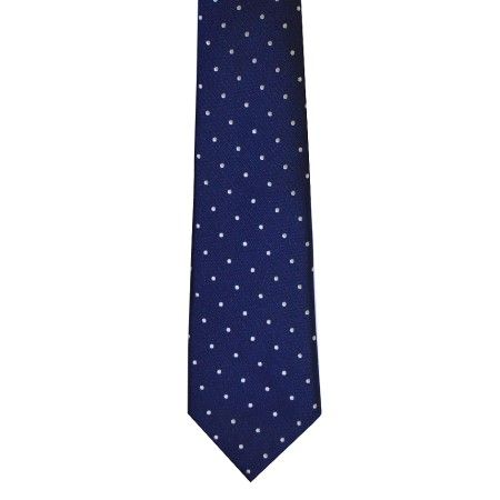 Navy Blue White Polka Dot Slim Tie #C129/2