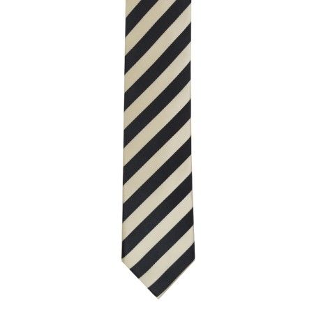 Grey and White Stripe Slim Tie #C131/5