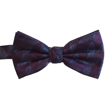 Plum Geo Woven Silk Bow Tie #ROBBS007/3