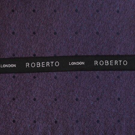 Purple Flecked with Navy Spots Woven Silk Pocket Hankie #ROBHS012/3