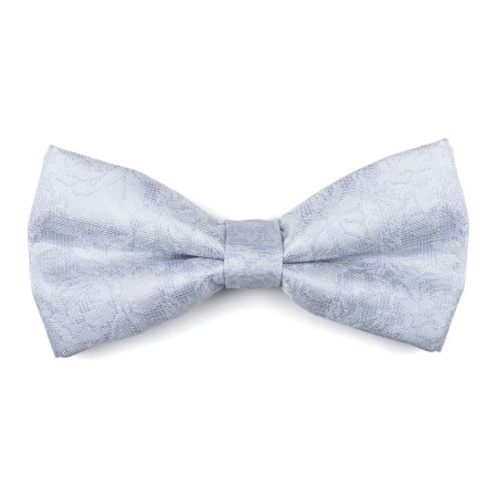 Glacier Grey Floral Bow Tie