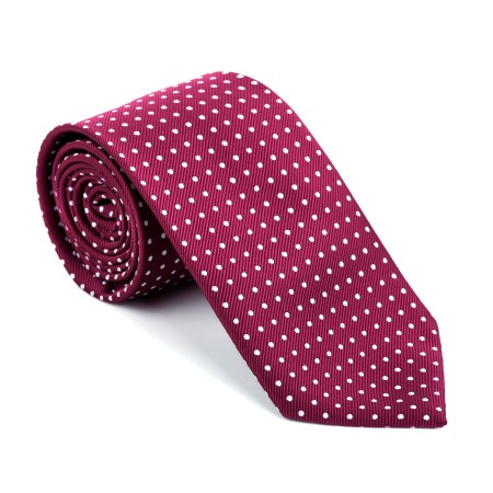 Burgundy Polka Dot Tie