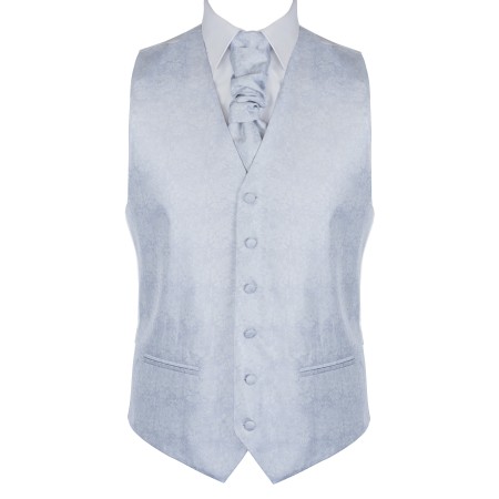 Glacier Grey Floral Waistcoat Abel & Burke