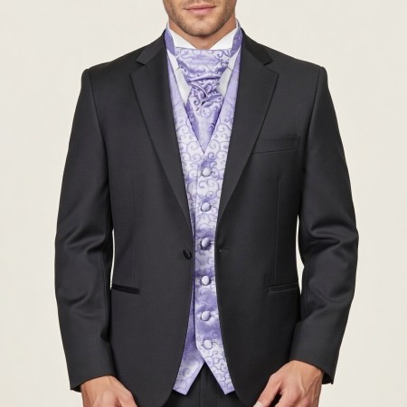 Lilac Royal Swirl Wedding Waistcoat #AB-WWA1001/1