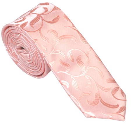 Peach Vintage Vine Slim Wedding Tie #AB-C1004/3