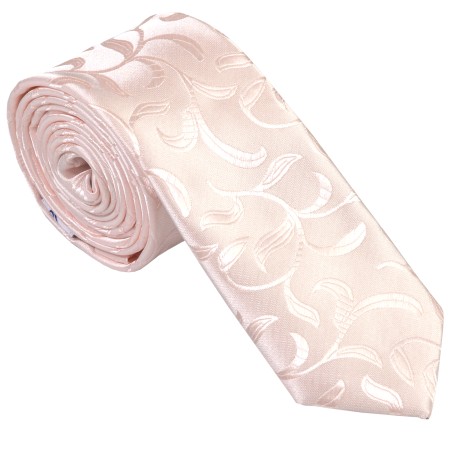 Ivory Bridal Blush Vintage Vine Slim Wedding Tie
