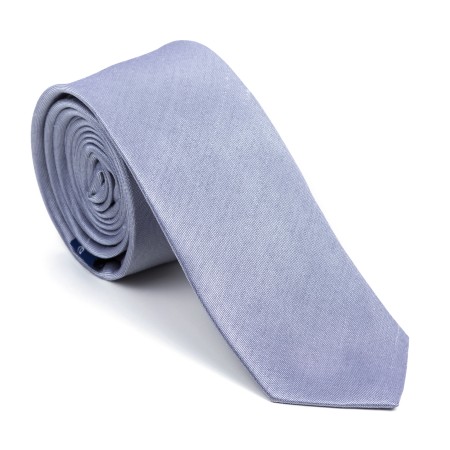 Mid Silver Shantung Slim Tie
