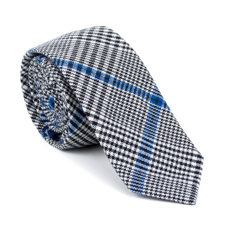 Licorice Black Check Slim Tie