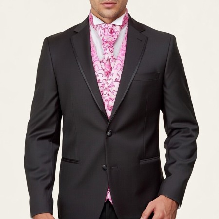 Hot Pink Swirl Leaf Wedding Waistcoat #AB-WWA1000/5 ##LS