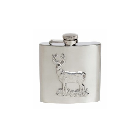 Silver Stag Stainless Steel Hip Flask #HF-07