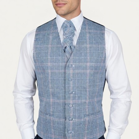 Dutch Blue Check Waistcoat #AB-WWA1007/5