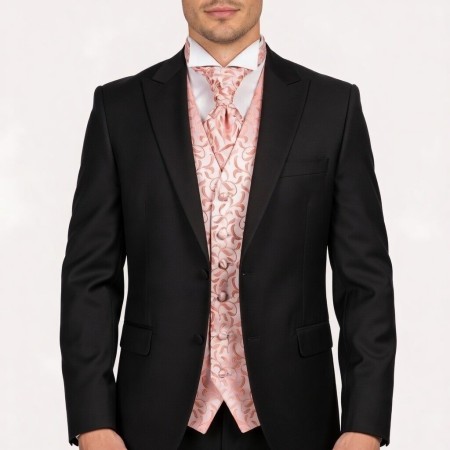 Coral Vintage Vine Formal Waistcoat #AB-WWA1004/2 ##LS
