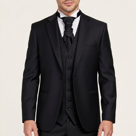Black on Black Budding Paisley Formal Waistcoat #AB-WWA1003/4 