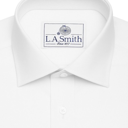 White Buttoned Men's Dress Shirt, Tailored Fit, Double Cuff #Q101/1