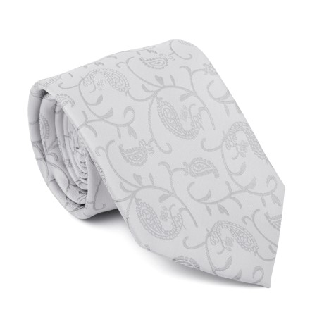 Silver Budding Paisley Tie #AB-T1003/8