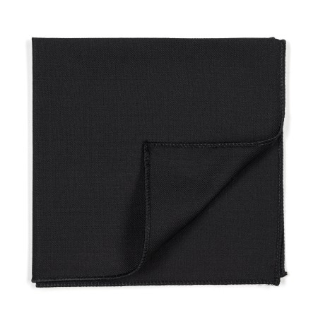 Black 100% Wool Tuxedo Pocket Square