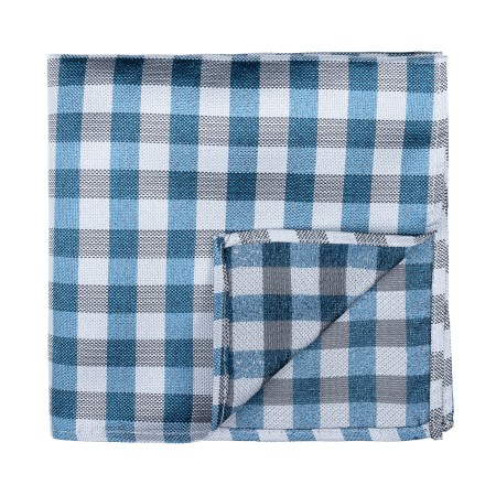 Blue Neat Check Pocket Square