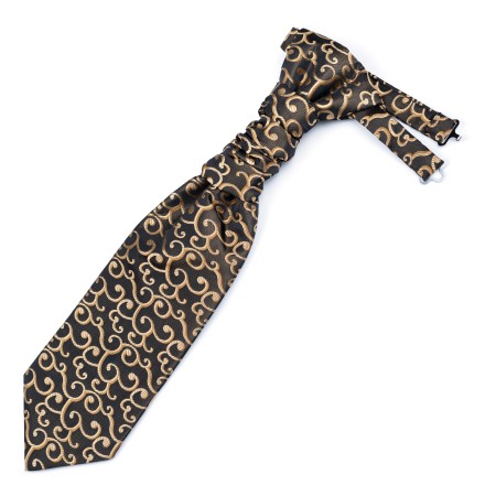 Gold on Black Royal Swirl Cravat #AB-WCR1001/11