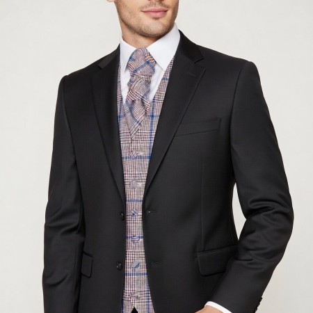 Burgundy Check Waistcoat #AB-WWA1007/3 