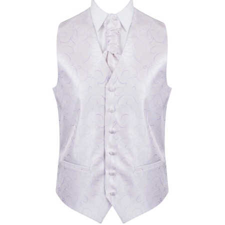 Lilac Modern Scroll Wedding Waistcoat #AB-WW1002/1