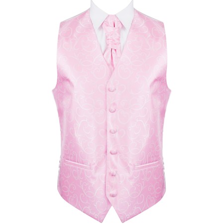 Light Pink Modern Scroll Wedding Waistcoat #AB-WW1002/3
