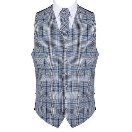 Licorice Black Check Waistcoat #AB-WWA1007/1 