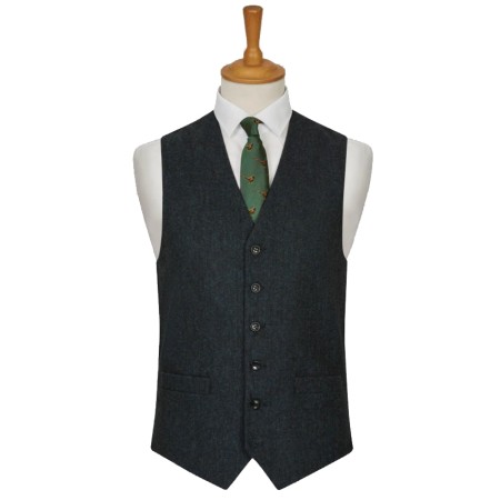 Brown Flecked Tweed Waistcoat #W106/3-Men's L - 40'' to 42''