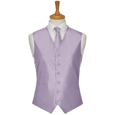 Lilac Shantung Wedding Waistcoat #WW1866/4-Boy's S - 22'' to 24''