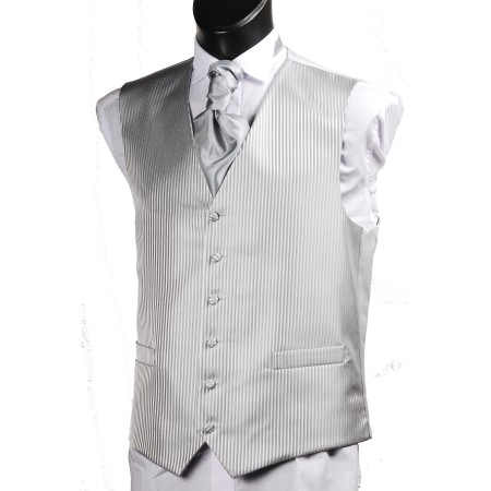 Grey Pin Stripe Waisdtcoat #WW1876/1-Men's L - 40'' to 42'' ---DISCONTINUED, LAST STOCK!---