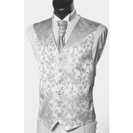 Grey Art Nouveau Waistcoat #WW1891/3-Men's S - 32'' to 35'' ---DISCONTINUED, LAST STOCK!---