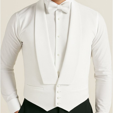 White Marcella White Tie Men's Waistcoat, 100% Cotton #WW6000C/1