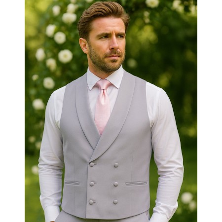 Grey Double-Breasted Fine Wool Formal Waistcoat #WW802/5