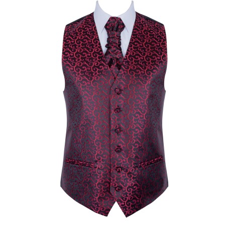 Wine on Black Royal Swirl Waistcoat #AB-WWA1001/10 